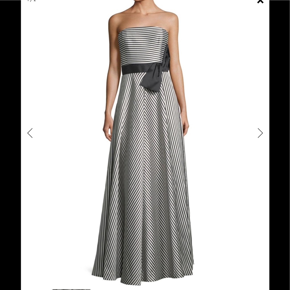 LIKE NEW Halston Heritage Stripe Evening Prom Gown
